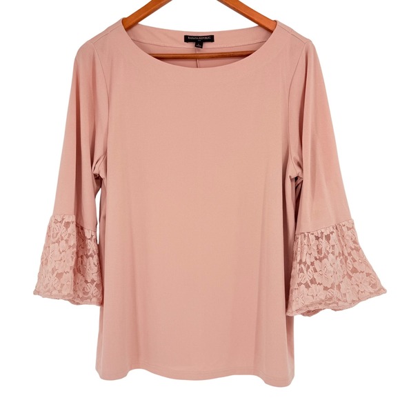 Banana Republic Factory Pink Lace Sleeve Women's Size Large - Picture 8 of 8